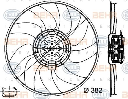 Audi Auxiliary Cooling Fan Assembly - Driver Side 8K0959455T - Behr 351044351